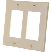 C2g Two Decorative Style Cutout Double Gang Wall Plate - Ivory - 2-gang - Ivory - Metal 41339
