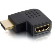 C2g Right Angle HDMI Adapter - Left Exit - 1 x HDMI Female Digital Audio/Video - 1 x HDMI Female Digital Audio/Video - Gold Connector - Black - RoHS Compliance 43291