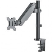 Manhattan TV & Monitor Mount, Desk, Full Motion (Gas Spring), 1 screen, Screen Sizes: 10-27" , Black, Clamp or Grommet Assembly, VESA 75x75 to 100x100mm, Max 8kg, Lifetime Warranty - 1 Display(s) Supported - 17" to 32" Screen Support - 