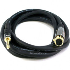 Monoprice 10ft Premier Series XLR Female to 1/4inch TRS Male 16AWG Cable (Gold Plated) - 10 ft 6.35mm/XLR Audio Cable for Audio Device - First End: 1 x XLR Female Audio - Second End: 1 x 6.35mm Male Audio - Shielding - Gold Plated Connector 4770