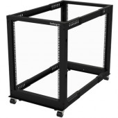 Startech.Com 15U Open Frame Rack - 4 Post - 22-40 in. Adjustable Depth - 1200 lbs Weight Capacity - Includes Casters (4POSTRACK15U) - This 15U open frame rack offers easy-to-read markings for rack units (U) - The adjustable server rack features mounting d