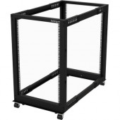 Startech.Com 18U Open Frame Rack - 4 Post - 22-40 in. Adjustable Depth - 1200 lb. Weight Capacity - Includes Casters (4POSTRACK8U) - This 18U open frame rack offers easy-to-read markings for rack units (U) - The adjustable server rack features mounting de