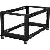 Startech.Com 8U 19" Open Frame Server Rack - Compact, 4 Post, Adjustable Depth (22 to 40") - Mobile Network Rack - ProLiant ThinkServer - 8U Open Frame Server Rack w/ adjustable mounting depth of 22in- 40in & 21in tall design. Mobile Data IT