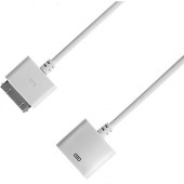 4XEM 30-Pin Dock Extension Cable (17 Core) for iPhone/iPad/iPod - Proprietary for iPhone, iPod, iPad - 3 ft - 1 x Male Proprietary Connector - 1 x Female Proprietary Connector - White 4X1730APPLEEXT