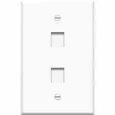 4XEM 2 Port/Outlet RJ45 Cat5/Cat6 Ethernet Wall Plate (White) - 2 x Socket(s) - White 4XFP02KYWH