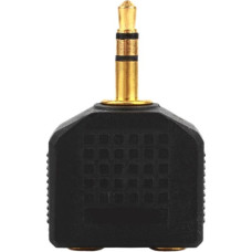 4XEM 3.5mm Mini Jack Headphone Splitter Black - 1 x Mini-phone Male Stereo Audio - 2 x Mini-phone Female Stereo Audio - Gold Contact - Black 4XIJACKBK