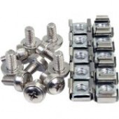 4XEM 50 Pkg M6 Rack Mounting Screws and Cage Nuts For Server Racks/Cabinets - Rack Screw - Philips - Stainless Steel 4XM6CAGENUTS