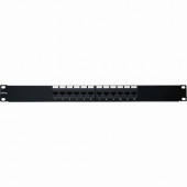 4XEM 12 Port CAT5E Rackmount Patch Panel - Black - Steel - 12 x RJ-45 Port(s) 4XRMC5EPP12