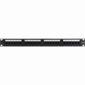 4XEM 24 Port CAT5E Rackmount Patch Panel - Black - Steel - 24 x RJ-45 Port(s) 4XRMC5EPP24