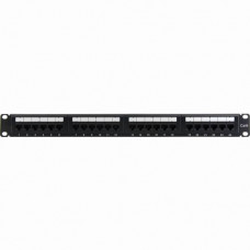 4XEM 24 Port CAT6 Rackmount Patch Panel - Black - Steel - 24 x RJ-45 Port(s) 4XRMC6PP24