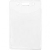 Brady Vertical Holder - Slot/Chain Holes, Credit Card Size 506-N - Vertical - 4" x 2.7" - Vinyl - 100 / Bag - Clear - TAA Compliance 506-N