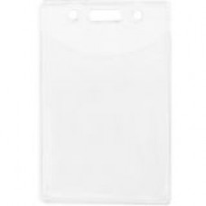 Brady Vertical Holder - Slot/Chain Holes, Credit Card Size 506-N - Vertical - 4" x 2.7" - Vinyl - 100 / Bag - Clear - TAA Compliance 506-N
