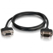 C2g 50ft CMG-Rated DB9 Low Profile Cable M-F - 50 ft Serial Data Transfer Cable - First End: 1 x DB-9 Male Serial - Second End: 1 x DB-9 Female Serial - Shielding - Black - RoHS Compliance 52163