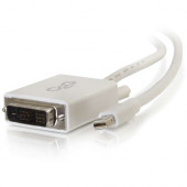 C2g 3ft Mini DisplayPort to DVI Cable - Single Link DVI-D Adapter - White - 3 ft DVI-D/Mini DisplayPort Video Cable for Tablet, Notebook, Computer, Video Device, Monitor - First End: 1 x Mini DisplayPort Digital Audio/Video - Second End: 1 x DVI-D (Single