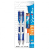 Newell Rubbermaid Paper Mate Clear Point Mechanical Pencils - 0.7 mm Lead Diameter - Refillable - Black Lead - Assorted Barrel - 2 / Pack - TAA Compliance 56047PP