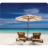 Fellowes Recycled Mouse Pad - Beach Chairs - 8" x 9" x 0.1" Dimension - Multicolor - Rubber Base - Skid Proof - TAA Compliance 5909501
