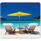 Fellowes Recycled Mouse Pad - Caribbean Beach - Caribbean Beach - 8" x 9" x 0.1" Dimension - Multicolor - Rubber Base - Slip Resistant, Scratch Resistant, Skid Proof - TAA Compliance 5916301