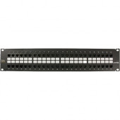 Leviton Cat 5e QuickPort Patch Panel, 48-Port, 2RU. Cable Management Bar Included - 48 Port(s) - 48 x RJ-45 - 2U High - Black - Rack-mountable 5G270-022-U48
