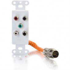 C2g RapidRun Component Video + RCA Stereo Audio Decorative Style Wall Plate - White - White - 2 x RCA Port(s) 60098