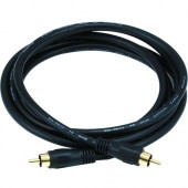 Monoprice Coaxial Audio/Video Cable - 6 ft Coaxial A/V Cable for Audio Device, Video Device, Subwoofer - First End: 1 x RCA Male Audio/Video - Second End: 1 x RCA Male Audio/Video - Shielding - Gold Plated Connector 619
