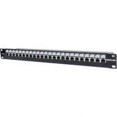 Intellinet Network Solutions 24-Port Rackmount Cat6 UTP 110/Krone Locking Patch Panel, Top Entry Punch Down, 1U - Supports 22 to 26 AWG Stranded and Solid Wire 720564