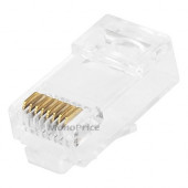 Monoprice Cat6 Plug Stranded W/Insert 50U 100pcs/Bag - 100 Pack - 1 x RJ-45 Male 7267