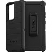 Otterbox Defender Series Pro Rugged Carrying Case (Holster) Samsung Galaxy S21 Ultra 5G Smartphone - Black - Bacterial Resistant, Drop Resistant, Scrape Resistant, Dirt Resistant Port, Dust Resistant Port, Lint Resistant Port - Polycarbonate Shell, Synthe