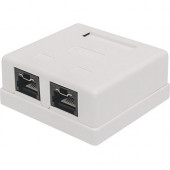 Intellinet Network Solutions Cat5e UTP Mount Box, 2 Port, Locking Function, White - Supports 22 to 26 AWG Stranded and Solid Wire 790826