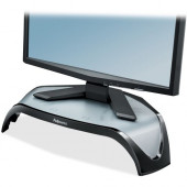Fellowes Smart Suites&trade; Corner Monitor Riser - Up to 21" Screen Support - 40 lb Load Capacity - Flat Panel Display Type Supported - 5.1" Height x 18.5" Width x 12.5" Depth - Desktop - Acrylonitrile Butadiene Styrene (ABS) - Bl