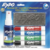 Newell Rubbermaid Expo Low-Odor Dry-erase Set - Chisel Marker Point Style - Black, Red, Blue, Green - Black, Red, Blue, Green Barrel - 4 / Set - TAA Compliance 80653