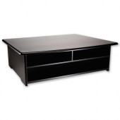 Newell Rubbermaid Rolodex Hub Compatible Wood Printer Stand - Wood - Black 82431