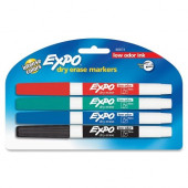 Newell Rubbermaid Expo Low-Odor Dry-erase Fine Tip Markers - Fine Marker Point - Assorted - 4 / Set - TAA Compliance 86674K