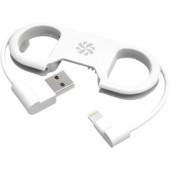 Kanex GoBuddy+ Charge Sync Cable + Bottle Opener - 8.25" Lightning/USB Data Transfer Cable for Smartphone, Tablet, MP3 Player, iPhone, iPod, iPad - First End: 1 x Type A Male USB - Second End: 1 x Lightning Male Proprietary Connector - MFI - White 8P