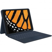 Logitech Rugged Combo 3 Rugged Keyboard/Cover Case Apple, iPad (8th Generation), iPad (7th Generation) Tablet - Blue - Pry Resistant, Drop Resistant, Scratch Resistant, Vibration Resistant, Dirt Resistant - Fabric Exterior - 7.5" Height x 10.2" 
