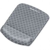 Fellowes PlushTouch&trade; Mouse Pad Wrist Rest with Microban&reg; - Gray Lattice - Lattice - 1" x 7.3" x 9.4" Dimension - Gray, White - Foam - Wear Resistant, Tear Resistant, Skid Proof 9549701