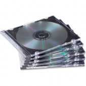 Fellowes Slim Jewel Cases - 100 pack - Jewel Case - Book Fold - Plastic - Clear, Black - 1 CD/DVD 98335