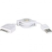 Qvs Sync/Charge Proprietary/USB Data Transfer Cable - 1.64 ft Proprietary/USB Data Transfer Cable for iPhone, iPod, iPad, Computer, Charger - First End: 1 x Male Proprietary Connector - Second End: 1 x Type A Male USB - White AC-05MRB