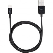 Targus Sync & Charge Lightning Cable for Compatible Apple Devices (1M) - 3.28 ft Lightning/USB Data Transfer Cable for iPod, iPad, iPhone, Tablet, Smartphone - First End: 1 x Lightning Male Proprietary Connector - Second End: 1 x USB Male USB - MFI - 
