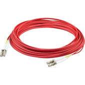AddOn 1m LC (Male) to LC (Male) Red OM3 Duplex Fiber OFNR (Riser-Rated) Patch Cable - 3.28 ft Fiber Optic Network Cable for Transceiver, Network Device - First End: 2 x LC Male Network - Second End: 2 x LC Male Network - 10 Gbit/s - Patch Cable - OFNR - 5