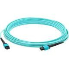 AddOn 30m MPO (Female) to MPO (Female) 12-strand Aqua OM3 Straight Fiber OFNR (Riser-Rated) Patch Cable - 100% compatible and guaranteed to work ADD-MPOMPO-30M5OM3S