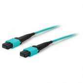 AddOn 20m MPO (Male) to MPO (Male) 12-strand Aqua OM3 Crossover Fiber OFNR (Riser-Rated) Patch Cable - 100% compatible and guaranteed to work - TAA Compliance ADD-MPOMPO-20M5OM3M