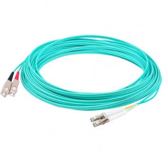 AddOn 69m LC (Male) to SC (Male) Straight Aqua OM4 Duplex Plenum Fiber Patch Cable - 226.38 ft Fiber Optic Network Cable for Network Device - First End: 2 x LC/PC Male Network - Second End: 2 x SC/PC Male Network - 100 Gbit/s - Patch Cable - Plenum - 50/1