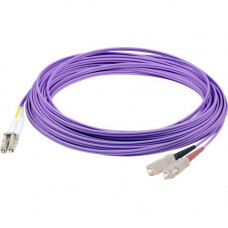 AddOn Fiber Optic Duplex Patch Network Cable - 49.21 ft Fiber Optic Network Cable for Network Device, Transceiver - First End: 2 x LC/PC Male Network - Second End: 2 x SC/PC Male Network - 100 Gbit/s - Patch Cable - OFNR, LSZH, Riser - 50/125 &micro;m