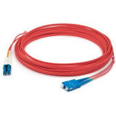 AddOn 2m LC (Male) to SC (Male) Red OM3 Duplex Fiber OFNR (Riser-Rated) Patch Cable - 6.56 ft Fiber Optic Network Cable for Transceiver, Network Device - First End: 2 x LC Male Network - Second End: 2 x SC Male Network - 10 Gbit/s - Patch Cable - OFNR - 5