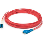 AddOn 6m LC (Male) to SC (Male) Red OM3 Duplex Plenum-Rated Fiber Patch Cable - 19.69 ft Fiber Optic Network Cable for Transceiver, Network Device - First End: 2 x LC Male Network - Second End: 2 x SC Male Network - 10 Gbit/s - Patch Cable - Plenum - 50/1