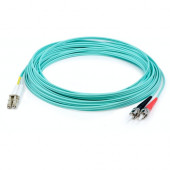 AddOn 50cm LC (Male) to ST (Male) Straight Aqua OM4 Duplex Plenum Fiber Patch Cable - 1.60 ft Fiber Optic Network Cable for Transceiver, Network Device - First End: 2 x LC Male Network - Second End: 2 x ST Male Network - Patch Cable - Plenum - 50/125 &amp