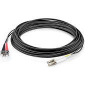 AddOn 2m LC (Male) to ST (Male) Black OM3 Duplex Plenum-Rated Fiber Patch Cable - 6.56 ft Fiber Optic Network Cable for Transceiver, Network Device - First End: 2 x LC Male Network - Second End: 2 x ST Male Network - 10 Gbit/s - Patch Cable - Plenum - 50/