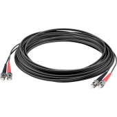 AddOn 10m ST (Male) to ST (Male) Black OM3 Duplex Plenum-Rated Fiber Patch Cable - 32.81 ft Fiber Optic Network Cable for Transceiver, Network Device - First End: 2 x ST Male Network - Second End: 2 x ST Male Network - 10 Gbit/s - Patch Cable - Plenum - 5