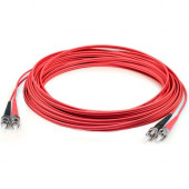 AddOn 20m ST (Male) to ST (Male) Red OM3 Duplex Plenum-Rated Fiber Patch Cable - 65.62 ft Fiber Optic Network Cable for Transceiver, Network Device - First End: 2 x ST Male Network - Second End: 2 x ST Male Network - 10 Gbit/s - Patch Cable - Plenum - 50/