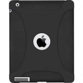 Amzer Rugged Silicone Skin Case for Apple iPad 4 - Black - For Apple iPad (4th Generation) Tablet - Textured - Black - Bump Resistant, Shock Absorbing, Drop Resistant - Silicone AMZ95712